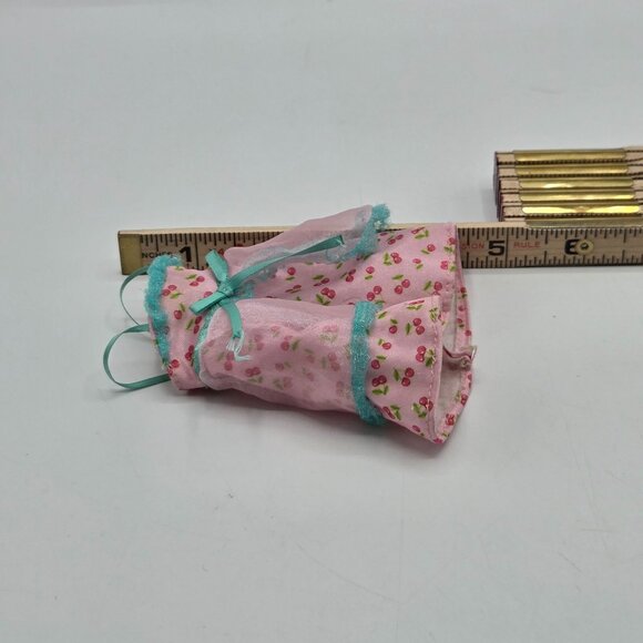 Spin Master Doll Dress With Pink Cherry Print & Sheer Overlay For Fashion Dolls - Picture 6 of 6